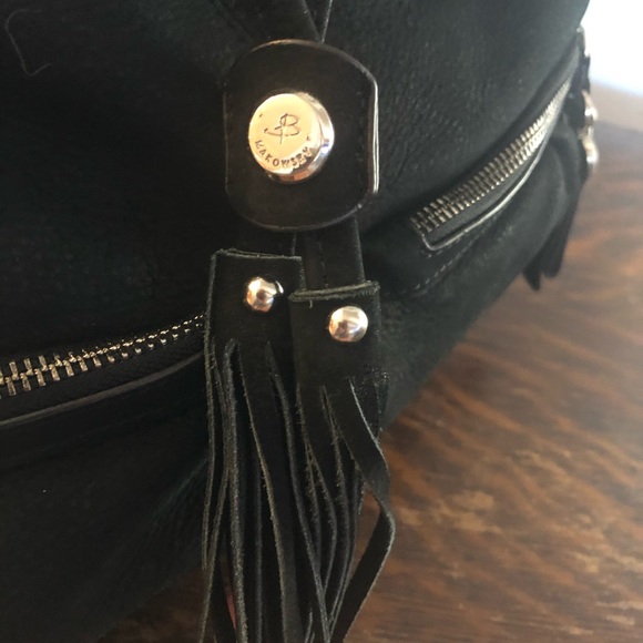 B.Makowsky Black Suede Hobo Bag - Picture 3 of 6